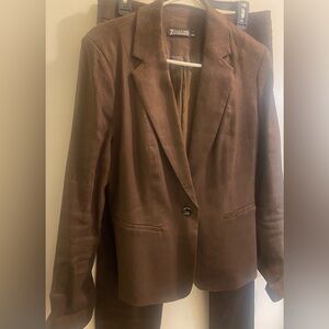 Brown suit coat